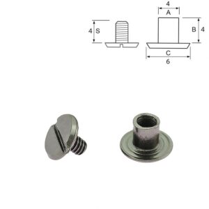 Buchschrauben 4mm Schwarz