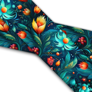 UV bedrucktes BioThane (US)- Ethereal Floral Teal