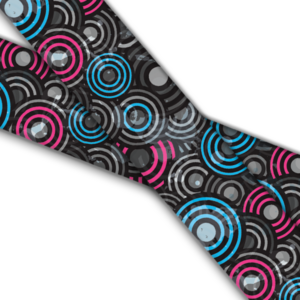 UV bedrucktes BioThane (US)- Grunge Circles Grey
