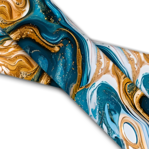 UV bedrucktes BioThane (US)- Marmor Aqua Gold