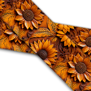 UV bedrucktes BioThane (US)- Carved Leather Sunflowers