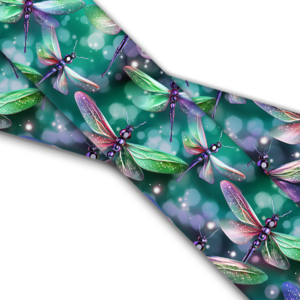 UV bedrucktes BioThane (US)- Dragonflies Teal